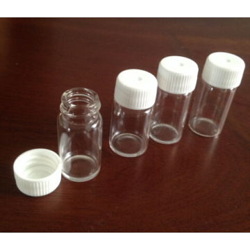 Tubular Clear Screwed Mini Glass Vial with White Cap